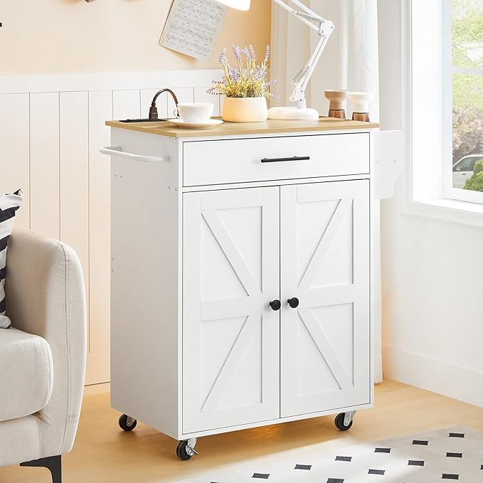 HOOBRO Kitchen Island with Power Outlet, Kitchen Storage Island with Large - Image 7