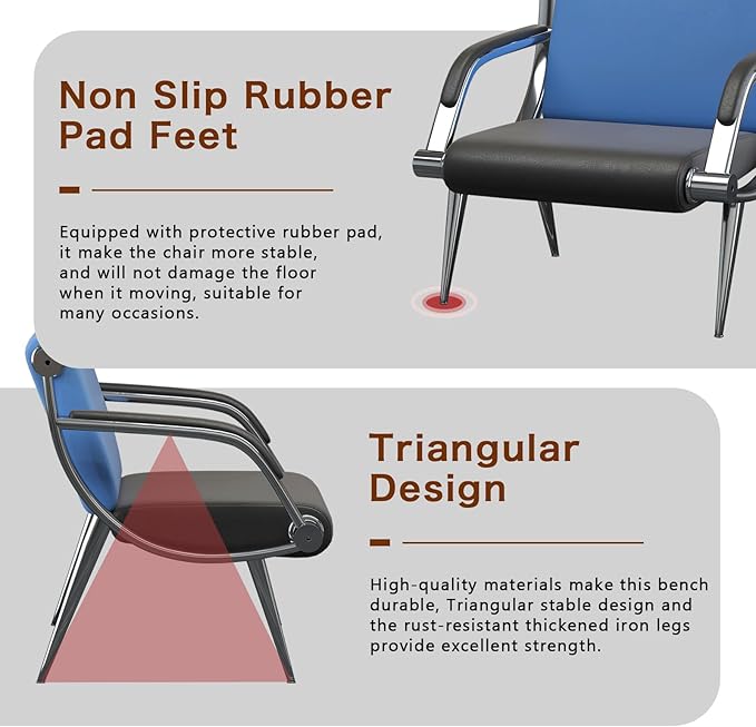 wonline 3 Seat Waiting Room Chair - Image 7