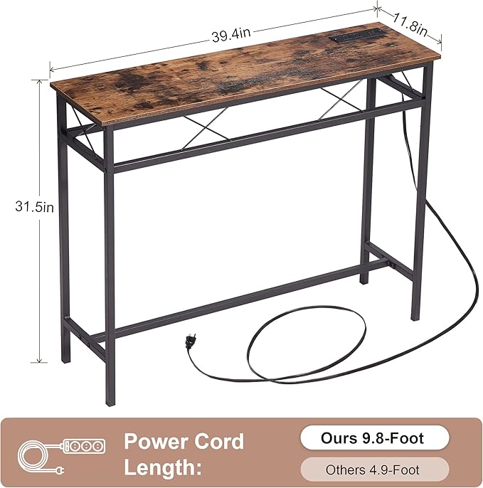 VECELO 39.4In Narrow Sofa/Console Table - Image 3