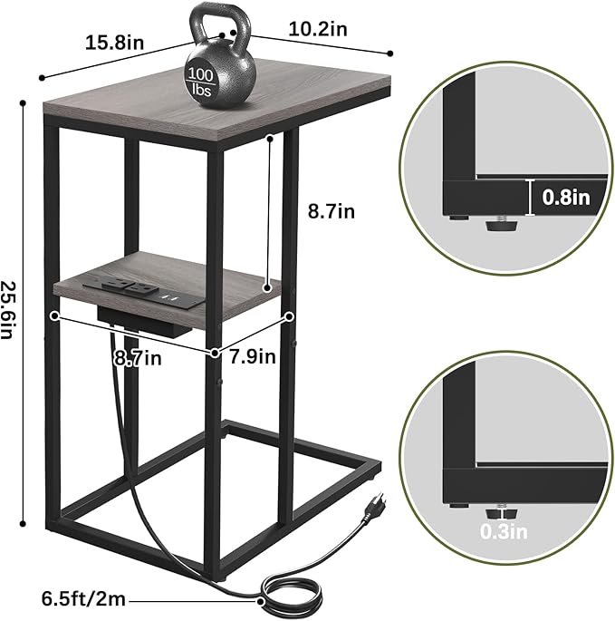 Yoobure LED C Shaped End Table - Image 3