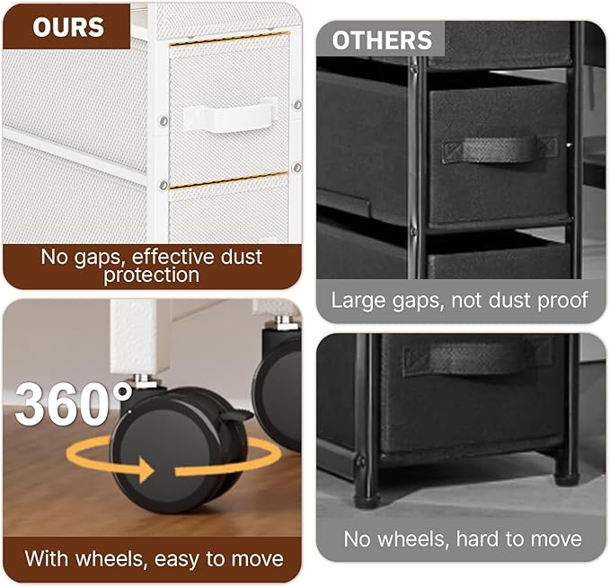 3 Drawer Small Narrow Side End Table - Image 6