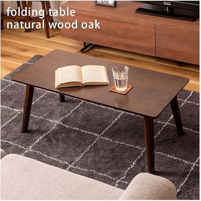 ROOM ESSENCE Folding Coffee Center Table, Size W35.5 x D17.7 x H14.2 Inches - Image 3