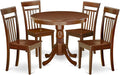 East West Furniture AANCA5-MAH-W 5 Piece Dining Room Table Set Includes a Round by EastWestFurniture