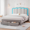 Queen Upholstered LED Bed Frame by JOCOEVOL