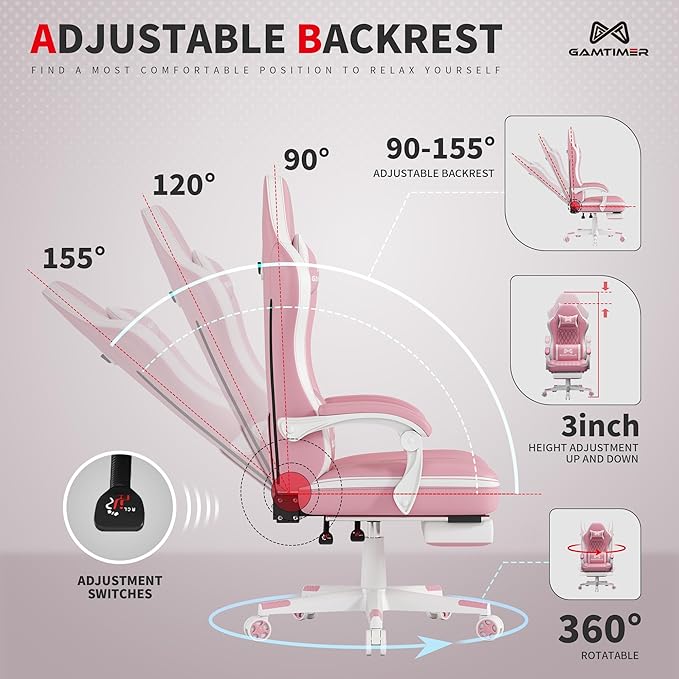Gaming Chair, 400 lbs Adult Chair, High Back Computer Chair - Image 5