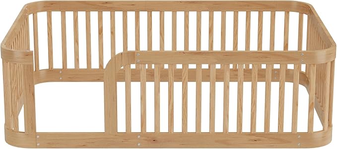 Full Floor Bed with High Fence and Rounded Corner Design, Montessori Floor Bed - Image 9