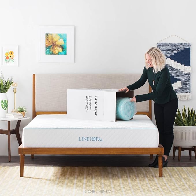 Linenspa 3 Inch Convoluted Gel Swirl Memory Foam Mattress Topper - Image 6