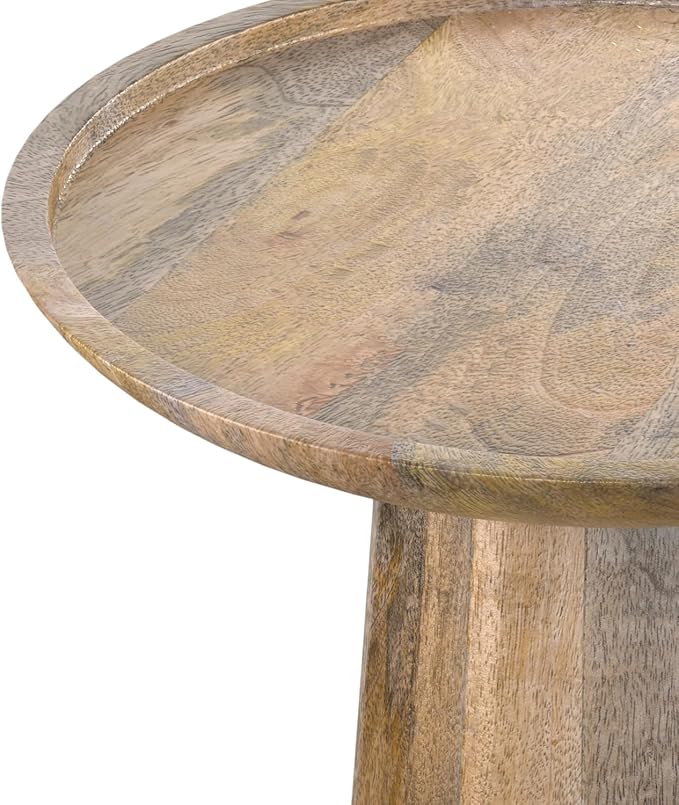 SIMPLIHOME Dayton Solid Mango Wood 13 Inch Wide Round Contemporary Wooden - Image 5