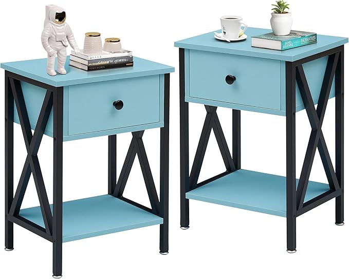 VECELO Nightstands Set of 2, Modern Bedside End Tables, Night Stands by VECELO