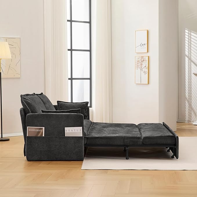 Furnimart 59.5" Queen Size Pull Out Sofa Bed, 3 in 1 Convertible Sleeper Bed - Image 7