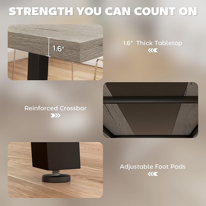 HOMCOM Industrial Dining Table for 8 People, 70.9" Long Rectangular Kitchen - Image 6