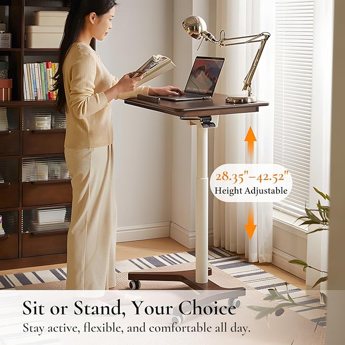 Adjustable Computer Desk, Solid Wood Folding Desk - Image 3