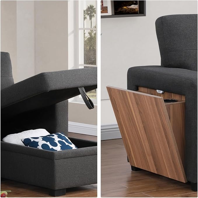 L-Shape Sofa Bed, Pull Out Sleeper Sofa - Image 4