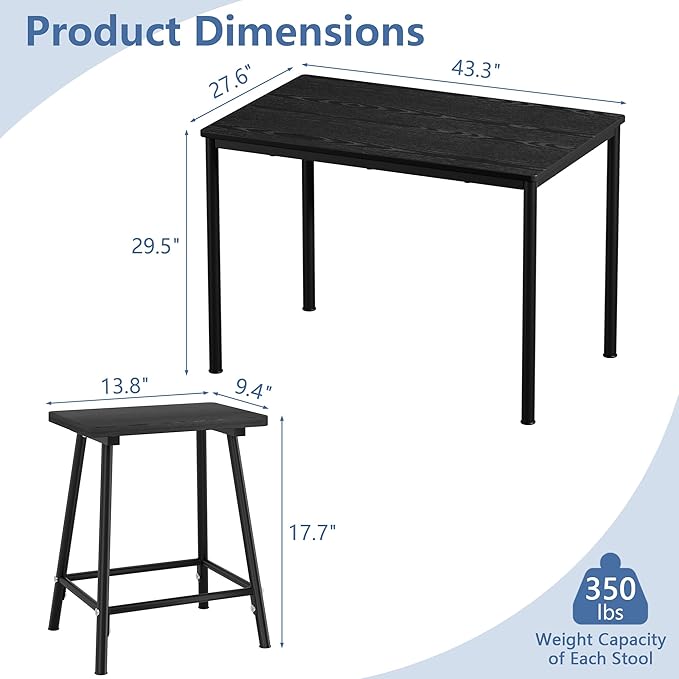 VECELO Kitchen Table and Chairs - Image 2