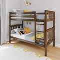 Max & Lily Bunk Bed Twin over Twin, Solid Wood Bunk Bed Frame by MaxLily