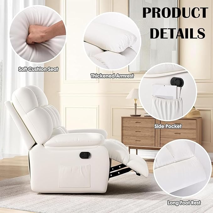 Oversized Recliner Chair, Leather Recliner Adjustable - Image 3