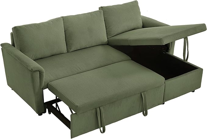 Ball & Cast Reversible Sectional Sofa Couch, L-Shape Sleeper Sofa Bed - Image 12