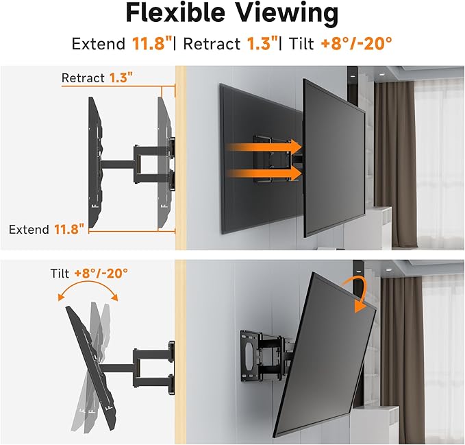 Ultra Slim Full Motion TV Wall Mount - Image 5