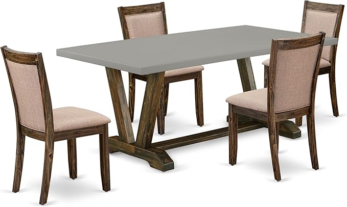 East West Furniture V797MZ716-5 5 Piece Dining Set Includes a Rectangle Dining by EastWestFurniture