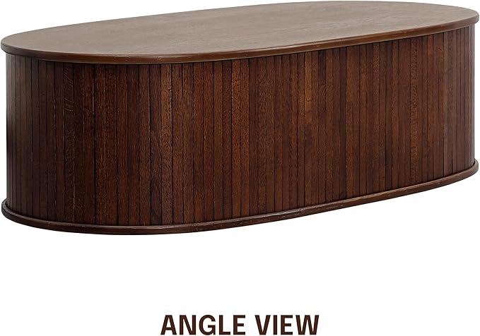 NTC Stream Coffee Table, Modern Oval Wooden Center Table - Image 7
