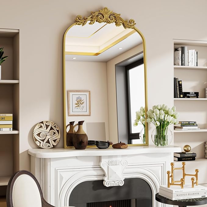 Vintage Arched Bathroom Mirror, 24x36 Inch Retro Wall Mounted Vanity Mirror - Image 6