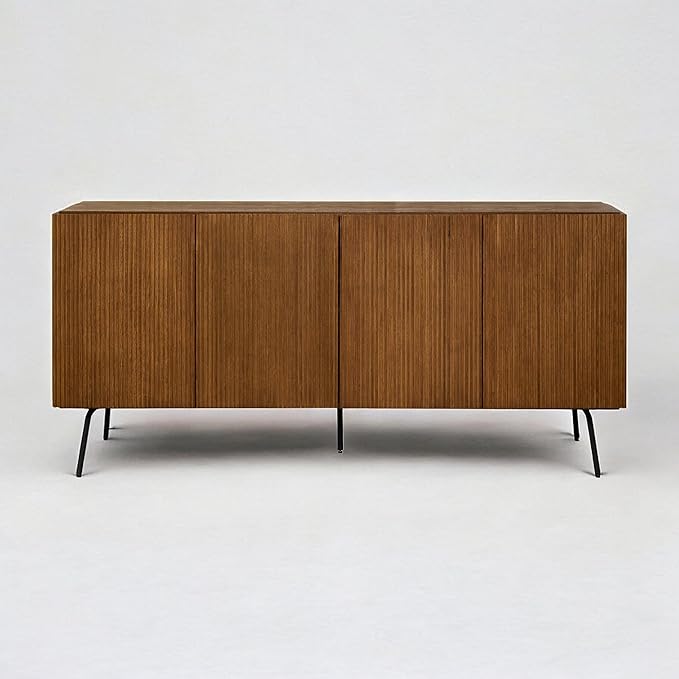 NTC Veil Modern Sideboard with 4 Doors, Buffet Cabinet with Vertical Groove - Image 8