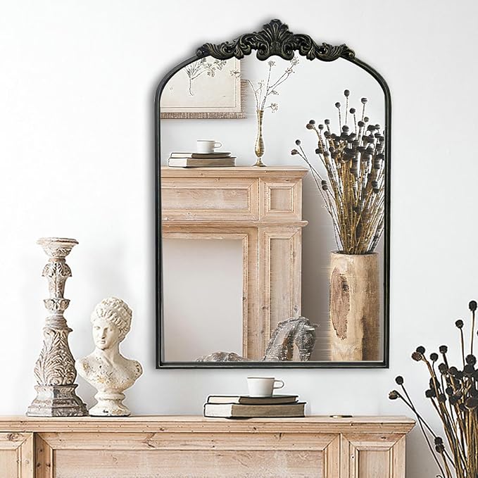 WAMIRRO Arched Mirror, Antique Brass Mirrors - Image 9