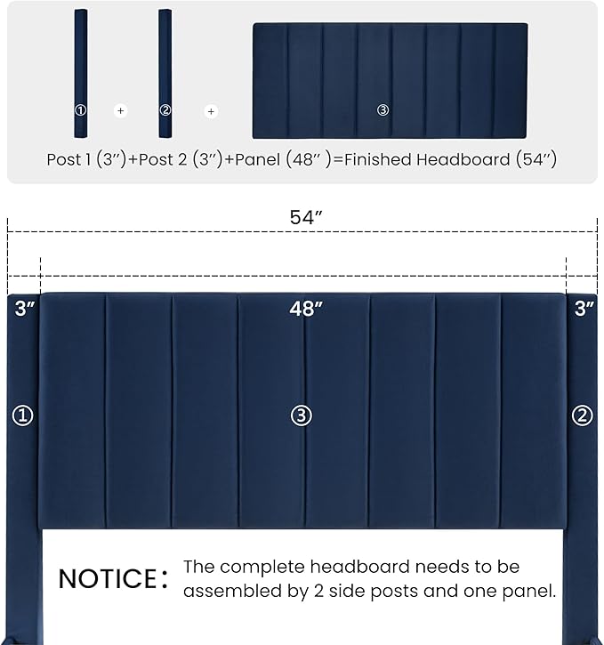 SHA CERLIN Full Bed Frame/Velvet Upholstered Platform Bed Frame - Image 8