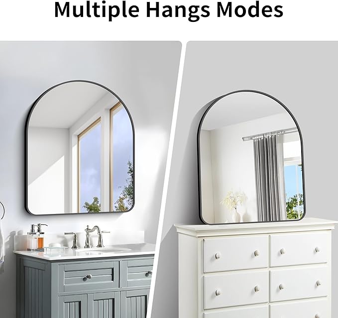 Arched Bathroom Mirror, Wall Mounted Mirror, Living Room, Hanging or Leaning - Image 6