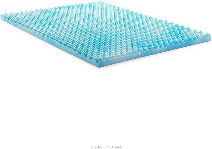 Linenspa 3 Inch Convoluted Gel Swirl Memory Foam Mattress Topper - Image 4