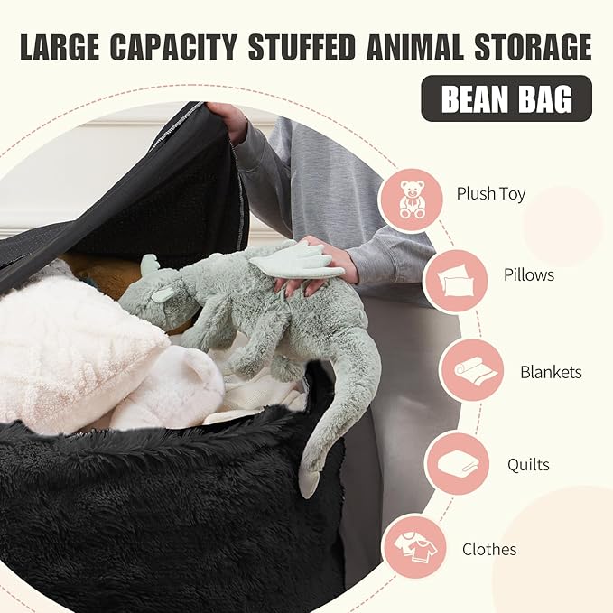 Bean Bag Cover, Faux Fur Comfy Bean Bag Covers - Image 3