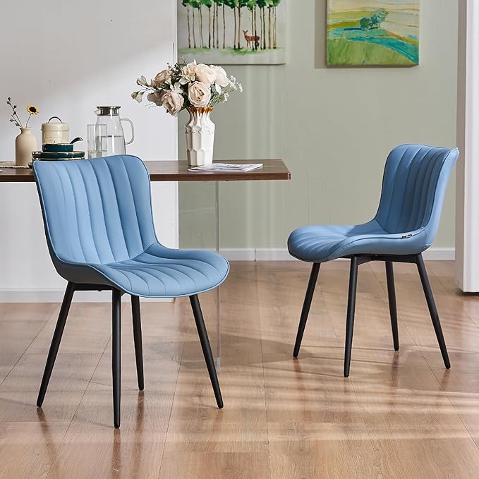 YOUNUOKE Mid-Century Modern Dining Chairs Set of 2, Armless Accent Chair by YOUNUOKE