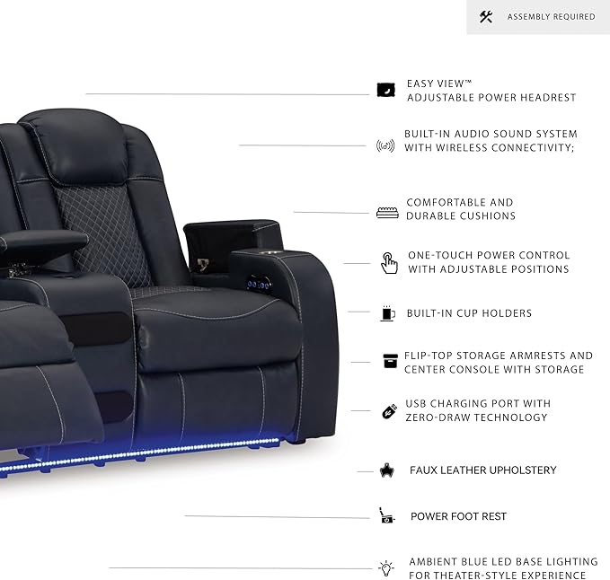 Signature Design by Ashley Fyne-Dyme Contemporary Power Reclining Loveseat - Image 4