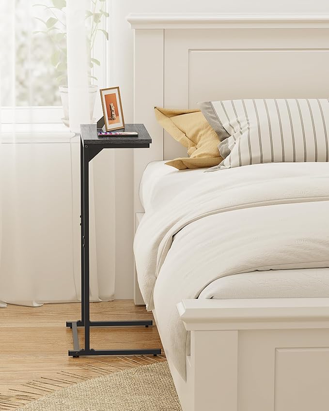 TUTOTAK C Shaped End Table, Small Side Table, 28.7 inch Tall Couch Table - Image 2