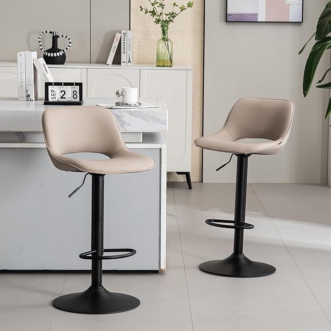 YOUNIKE Bar Stools Set of 2 Compact Modern Swivel Barstools, Adjustable Counter - Image 6