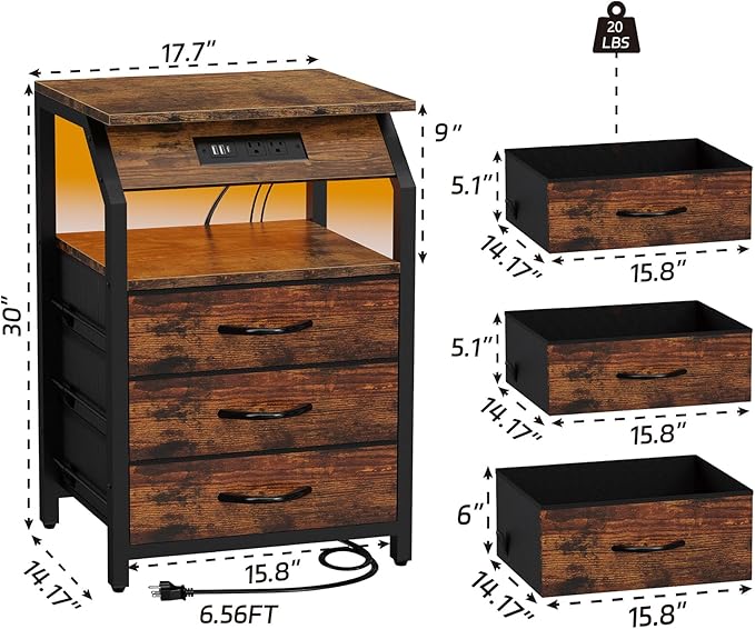 End Tables Set of 2, Nightstands - Image 3