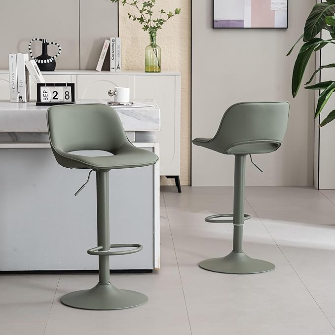 YOUNIKE Bar Stools Set of 2 Modern Swivel Barstools, Adjustable Counter Height - Image 7
