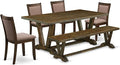 East West Furniture V777MZ748-6 6 Piece Dinette Set Contains a Rectangle Dining by EastWestFurniture