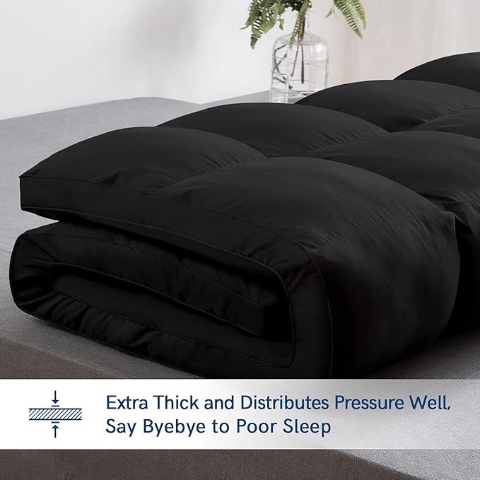 ELEMUSE Queen Black Mattress Topper - Image 2