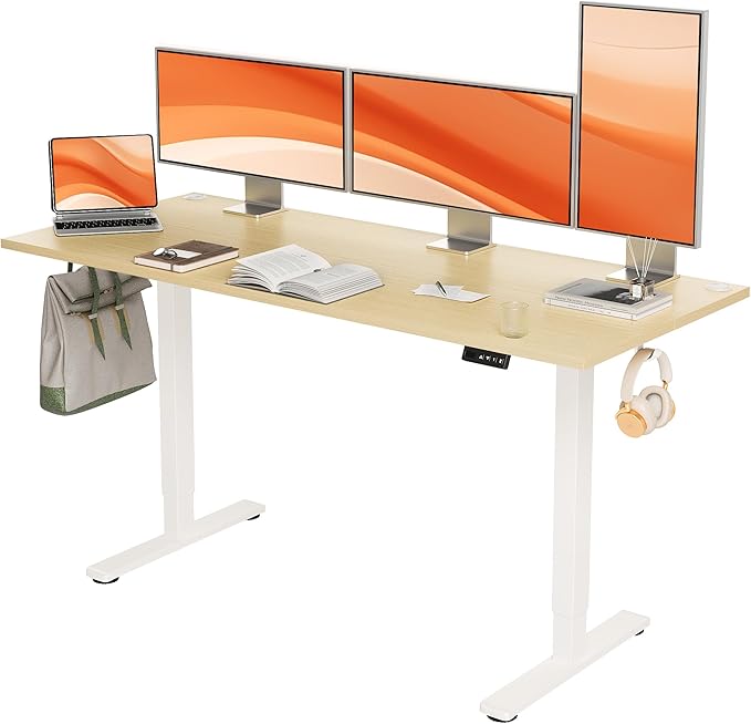 Seang Standing Desk with Adjustable Height, 63x24 Inch Electric Stand Up Desk by Unknown