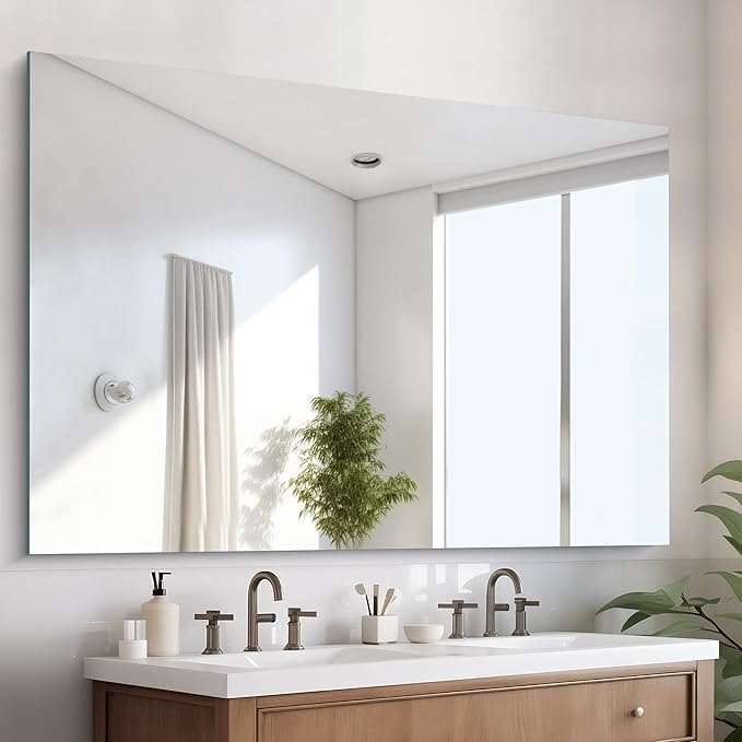 Large Frameless Mirror, 60x40 Bathroom Mirrors by CILIBER
