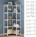 Tohomeor Bookshelf 5 Tier Deformable Corner Bookcase Free Standing Modern by Tohomeor