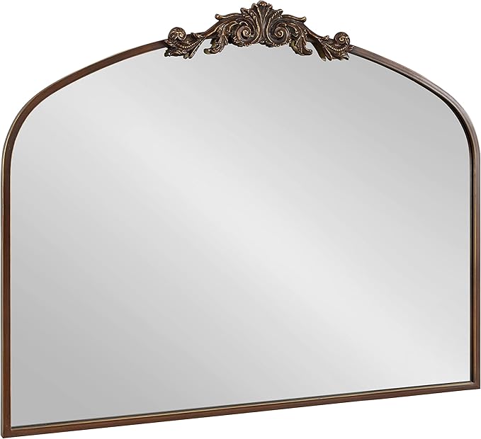 Kate and Laurel Arendahl Ornate Traditional Arched Mirror; 36 x 29; Bronze; by KateandLaurel
