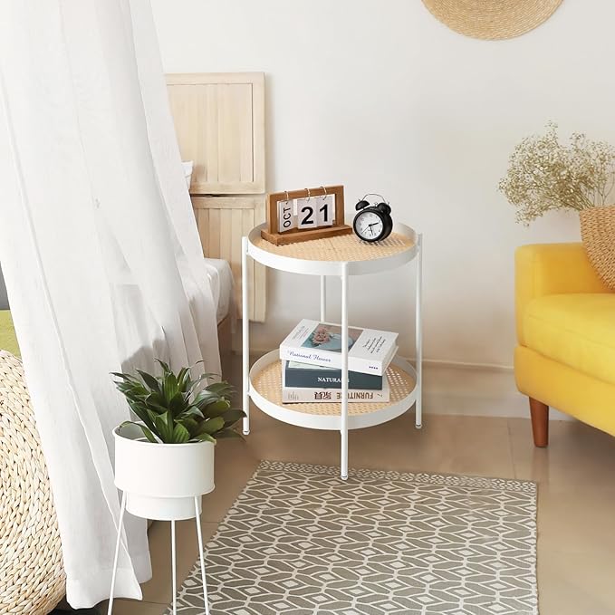 danpinera All Metal Side Table, 2 Tier Anti Rust Small Table - Image 7