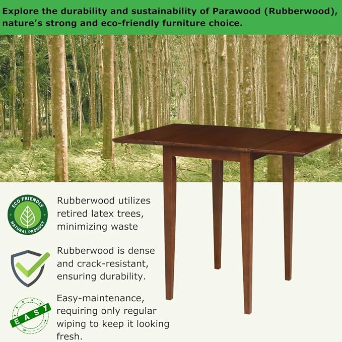 IC International Concepts, Small Drop Leaf Dining Table - Image 4
