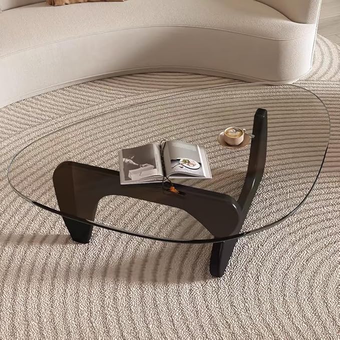Modern Glass Coffee Table for Living Room, Mid Century Small Coffee Tables - Image 7
