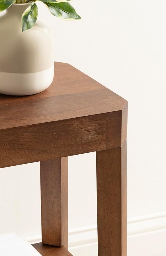 Kate and Laurel Talcott Modern Rectangle Wood Side Table, Walnut Brown - Image 5