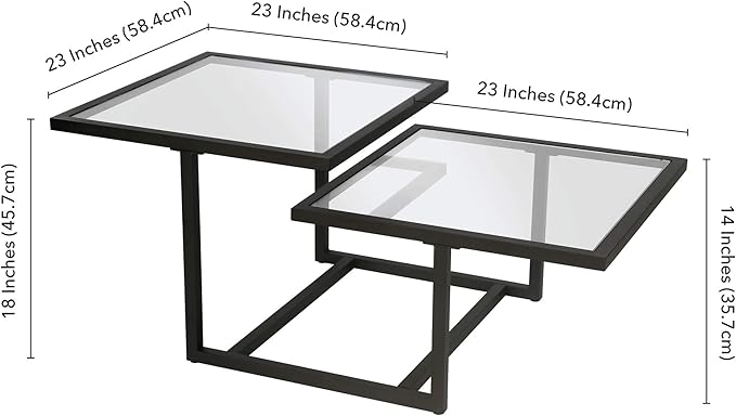 Henn&Hart 43" Wide Square Coffee Table in Blackened Bronze, Modern coffee tables - Image 10