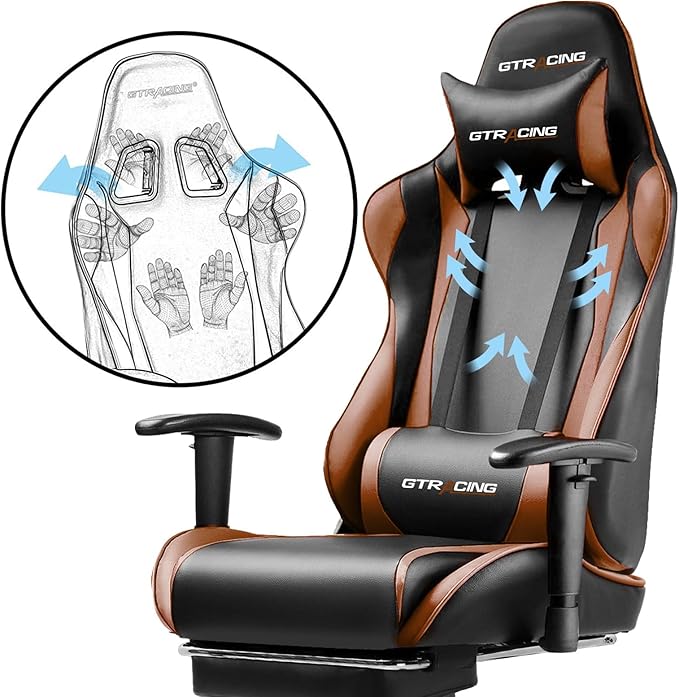 GTRACING Gaming Chair with Footrest, Ergonomic Computer Game Desk Chair - Image 5