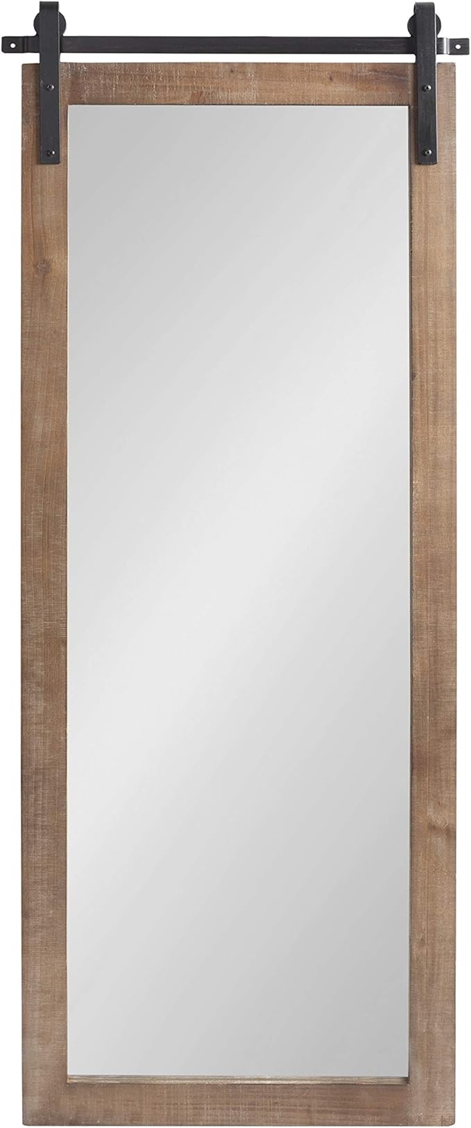Kate and Laurel Cates Farmhouse Wood Framed Wall Mirror, 18 x 50, Rustic Brown - Image 3